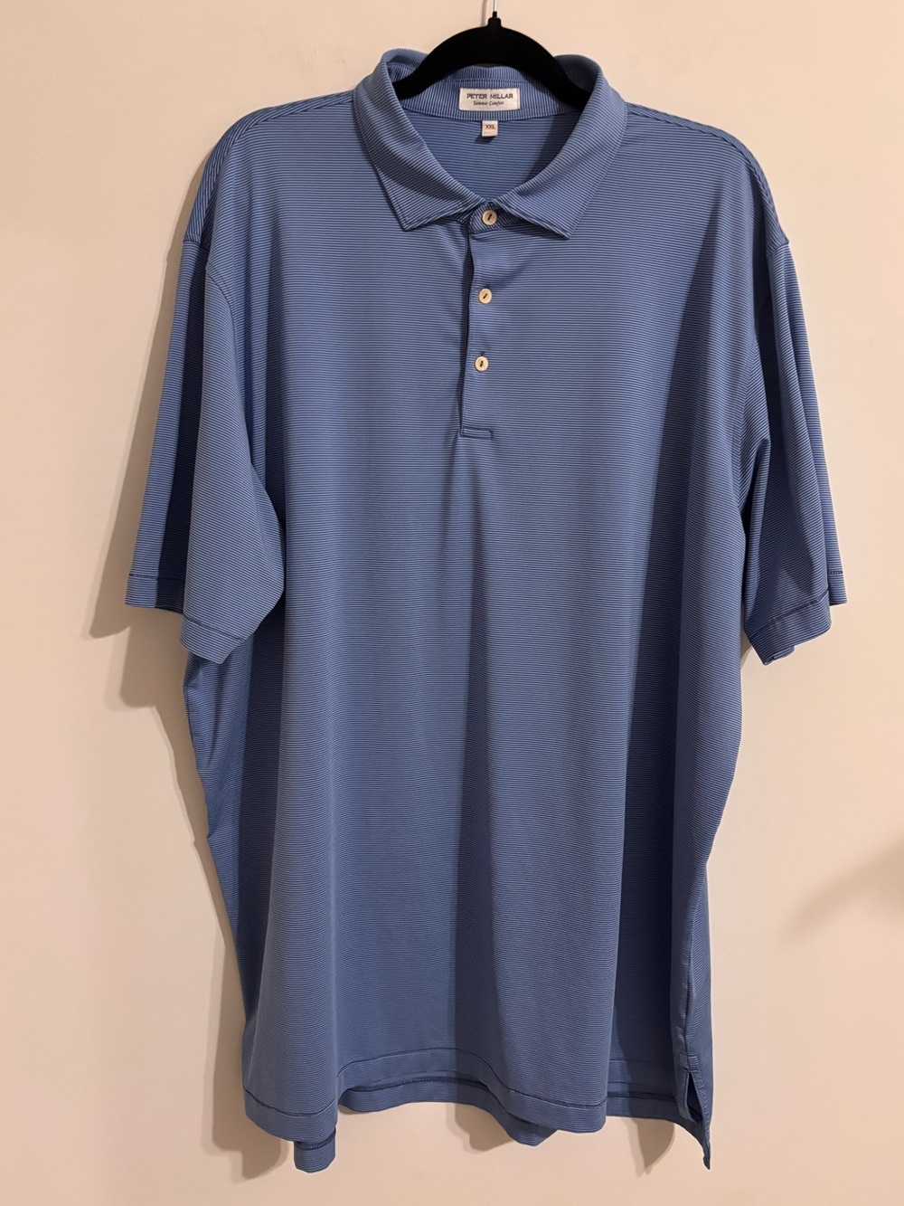 Peter Millar EUC blue stripe summer Comfort Polo
